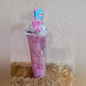 Peeps Pink Glitter Tumbler with Straw